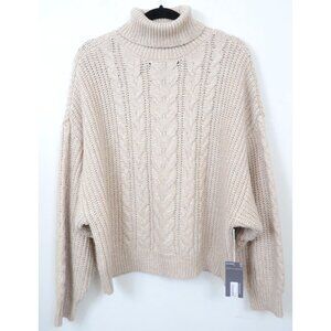 Worthington PLUS XXL Cable Knit Turtleneck Oversized Pullover Sweater Preppy NWT